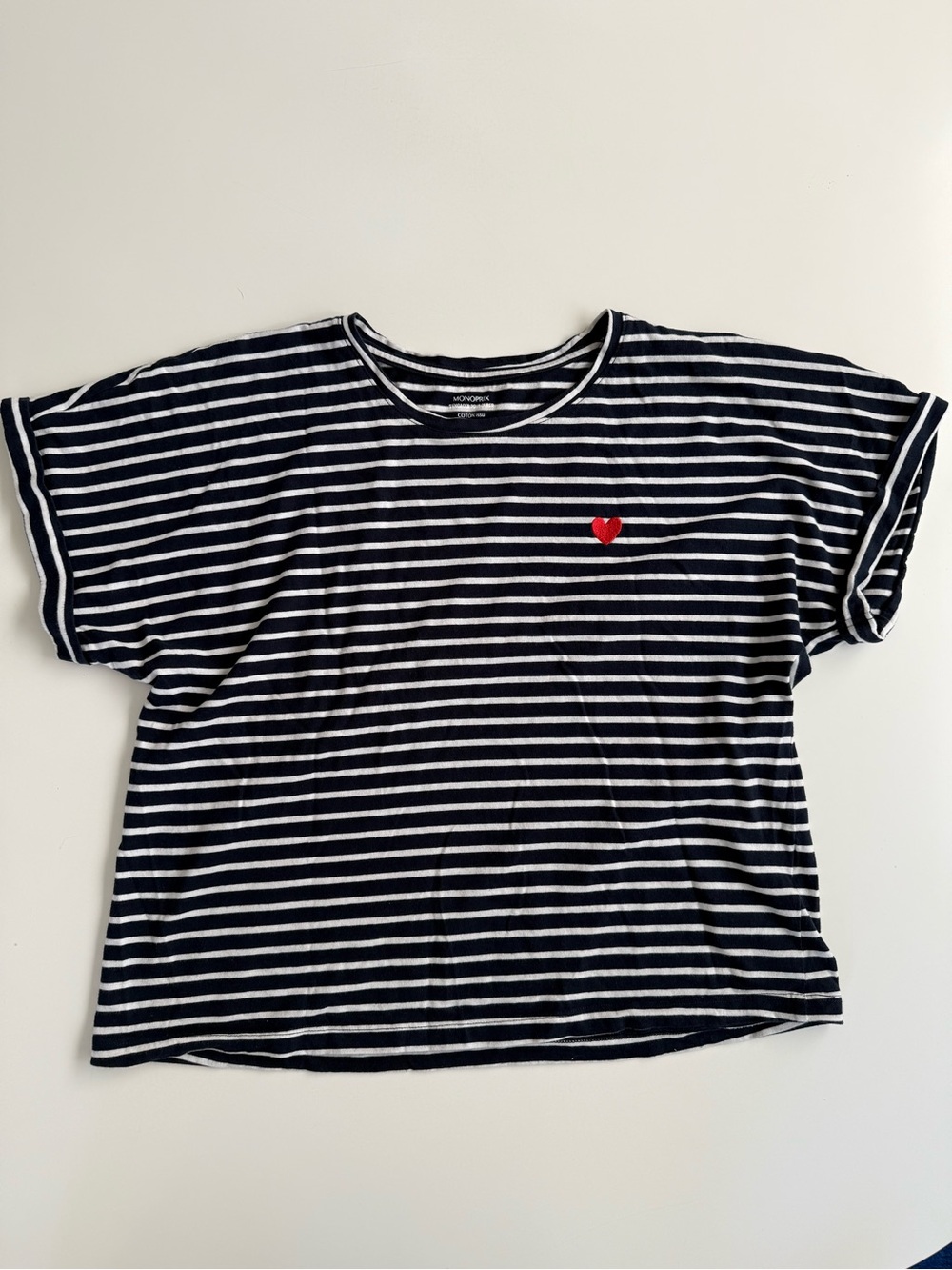 Monoprix Striped Tee with ❤️